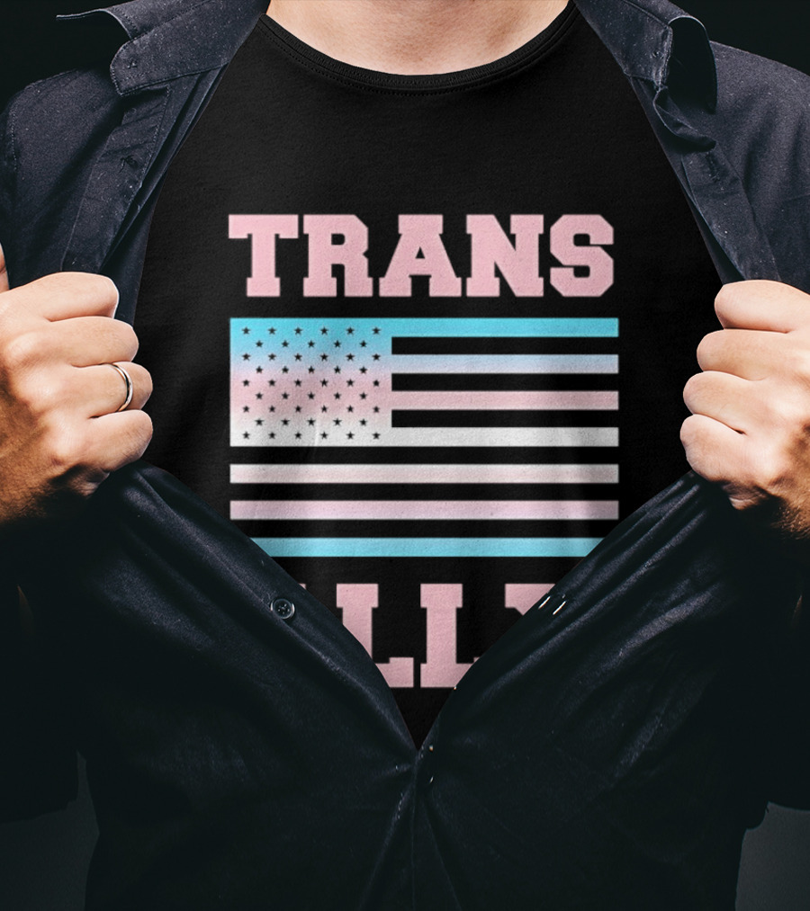 Trans Ally Pride USA Flag T-Shirt