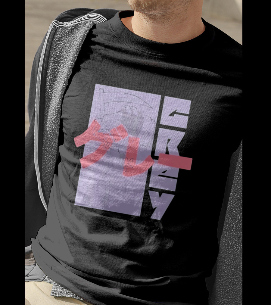 Grim Reaper Grey Japanese Kanji T-Shirt