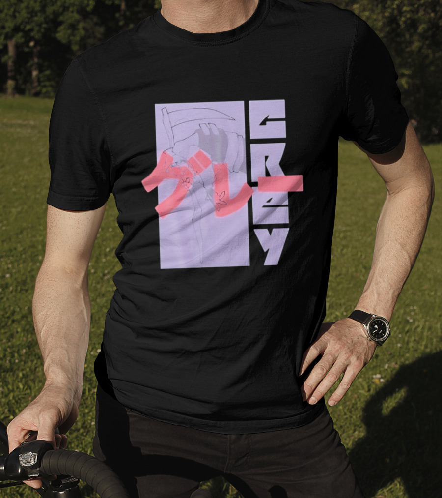 Grim Reaper Grey Japanese Kanji T-Shirt