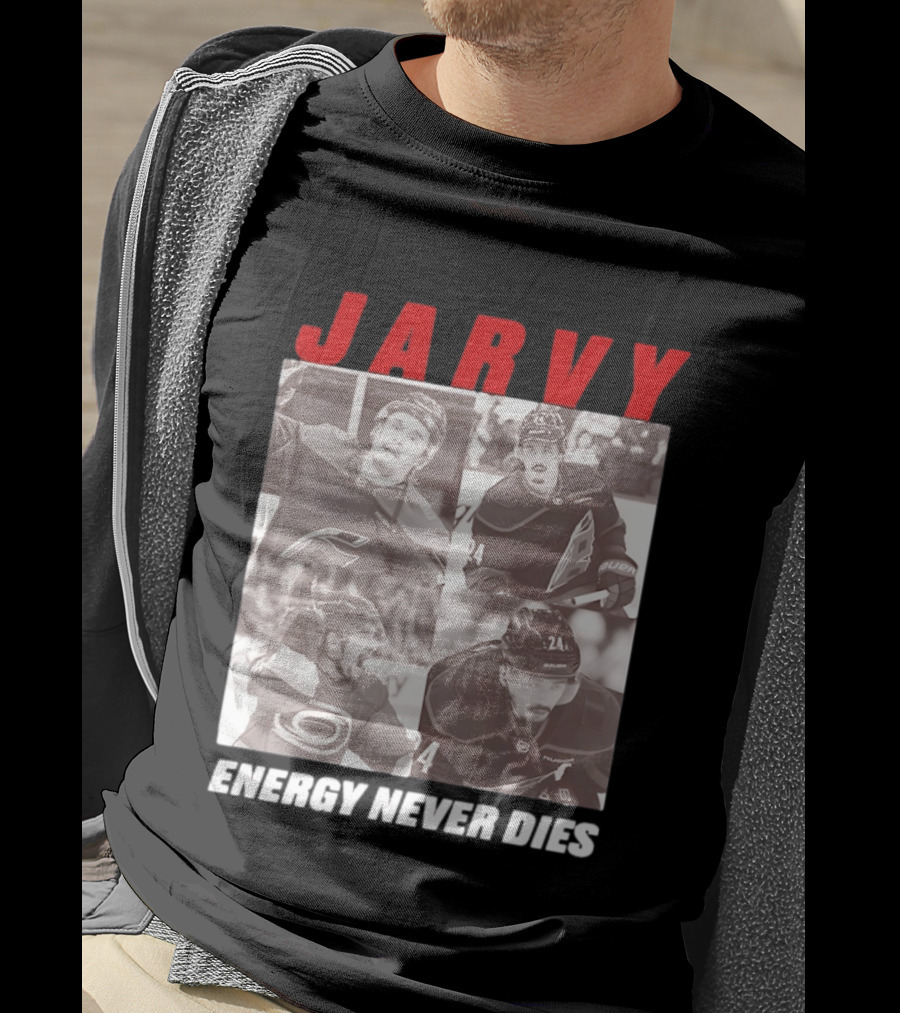 Seth Jarvis Jarvy Carolina Hurricanes Energy Never Dies T-Shirt