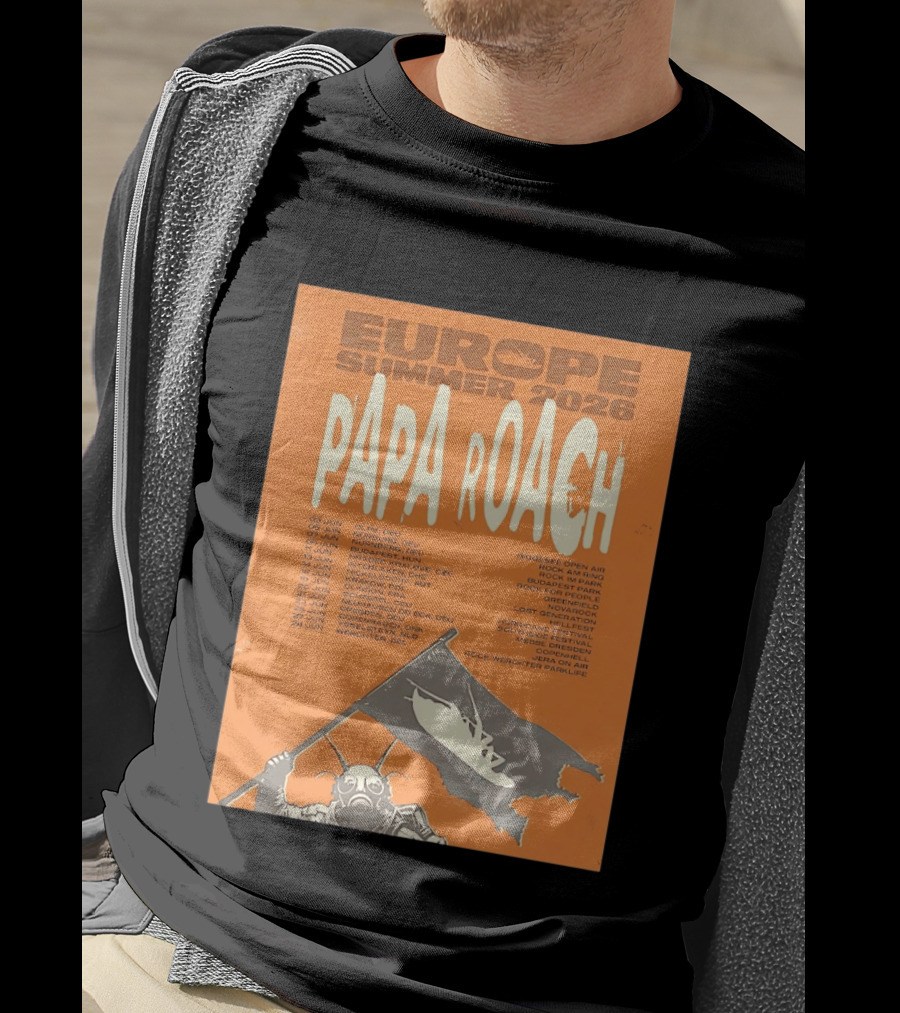 Papa Roach Europe Summer 2026 Tour Olpe Nuremberg Budapest Amsterdam Werchter Dates T-Shirt