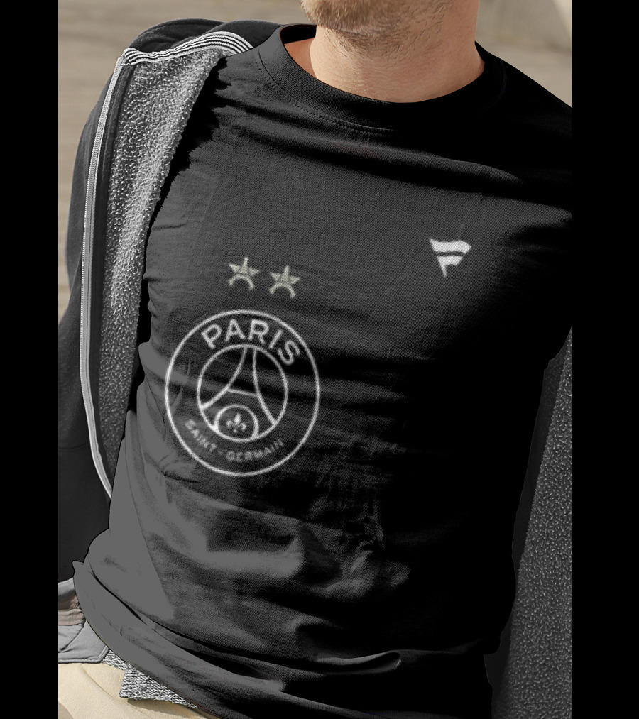Paris Saint Germain Back To Back Stars Signatures 2 Sided Paris Logo Two Stars T-Shirt