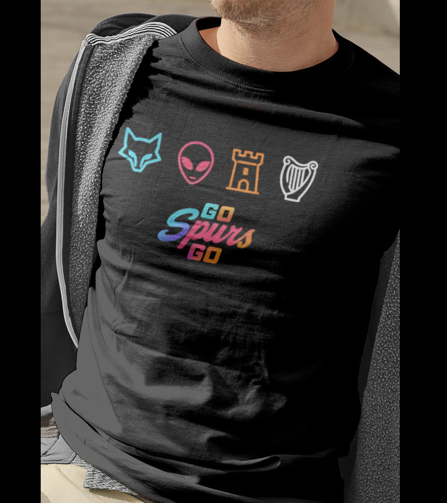Fox Alien Castle Harp Go Spurs Go T-Shirt