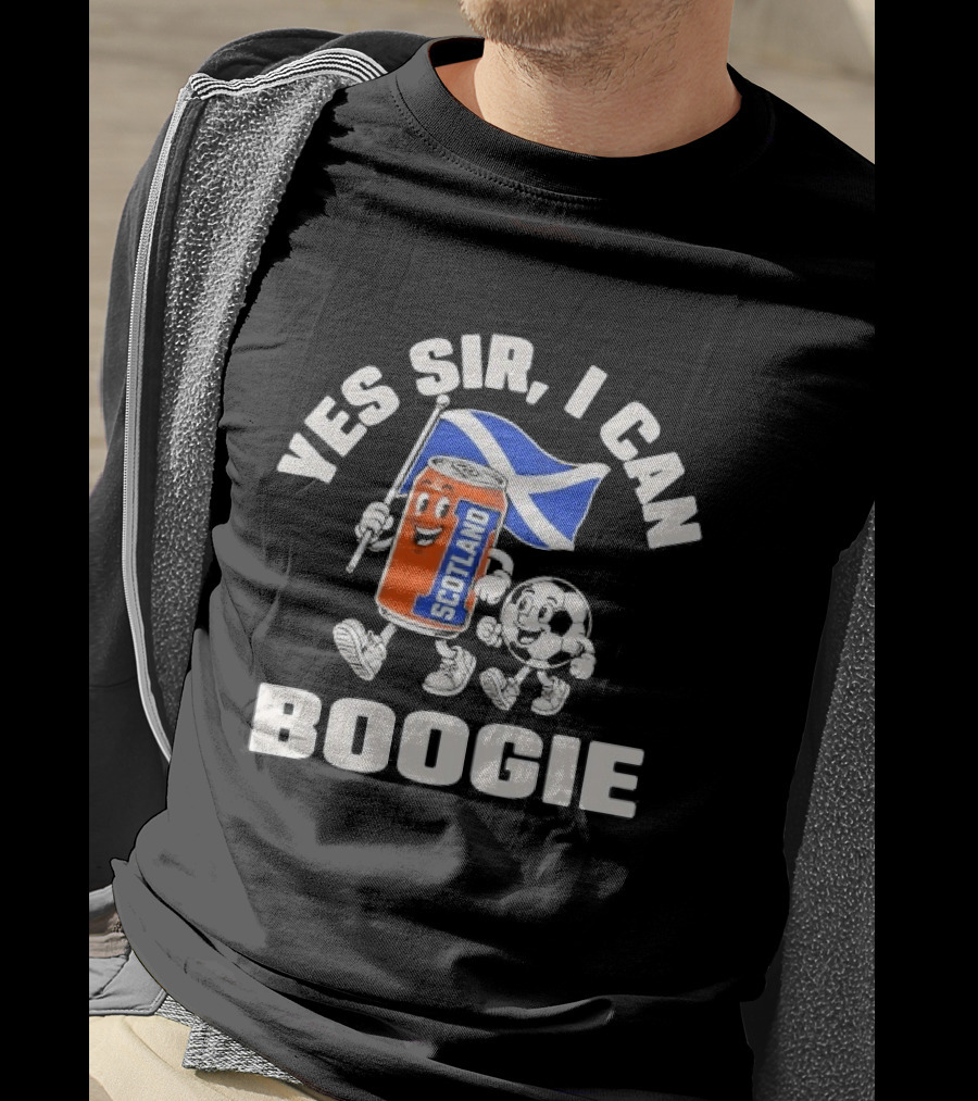 Yes Sir I Can Boogie Scotland Flag Football Soccer Can T-Shirt