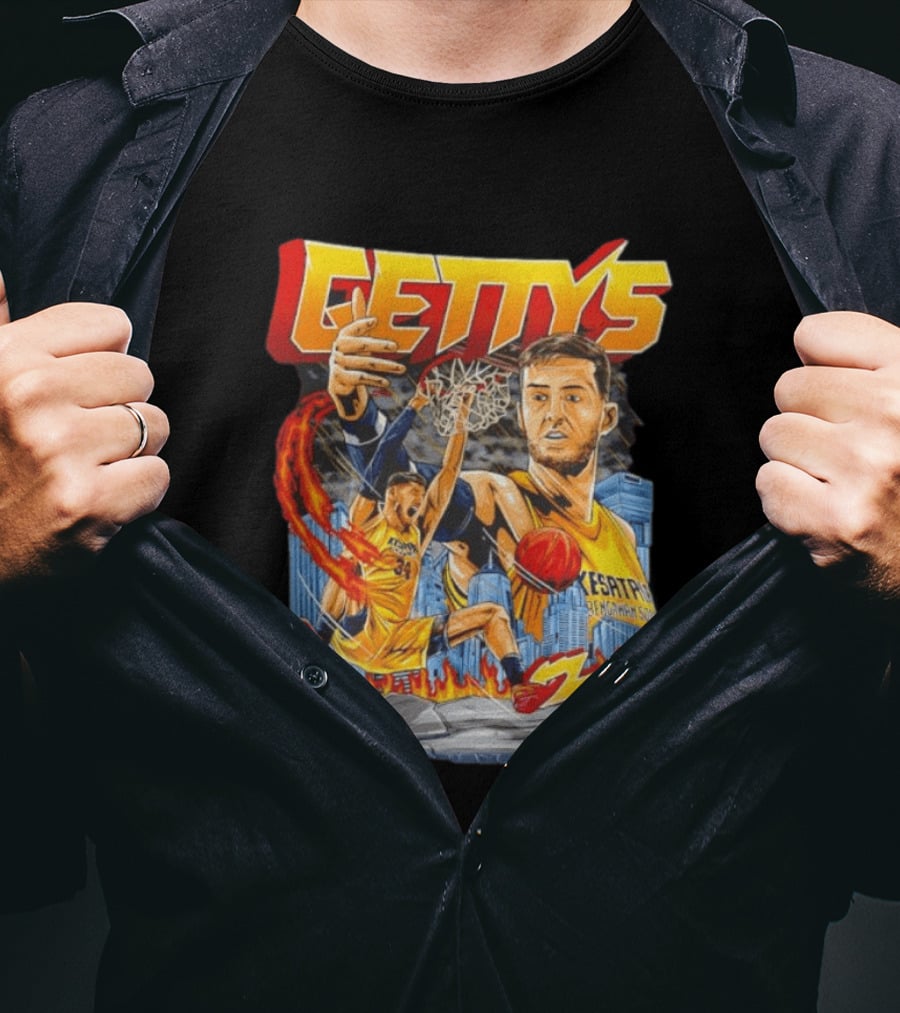 GETTYS 34 Kesatria Bengawan Solo Basketball Player Urban Slam Dunk Action T-Shirt