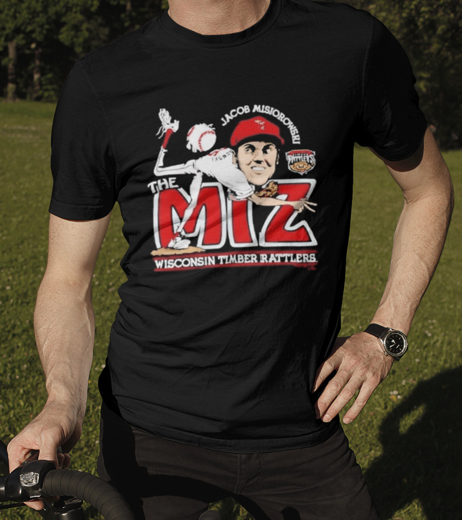 Jacob Misiorowski Wisconsin Timber Rattlers The Miz Caricature T-Shirt