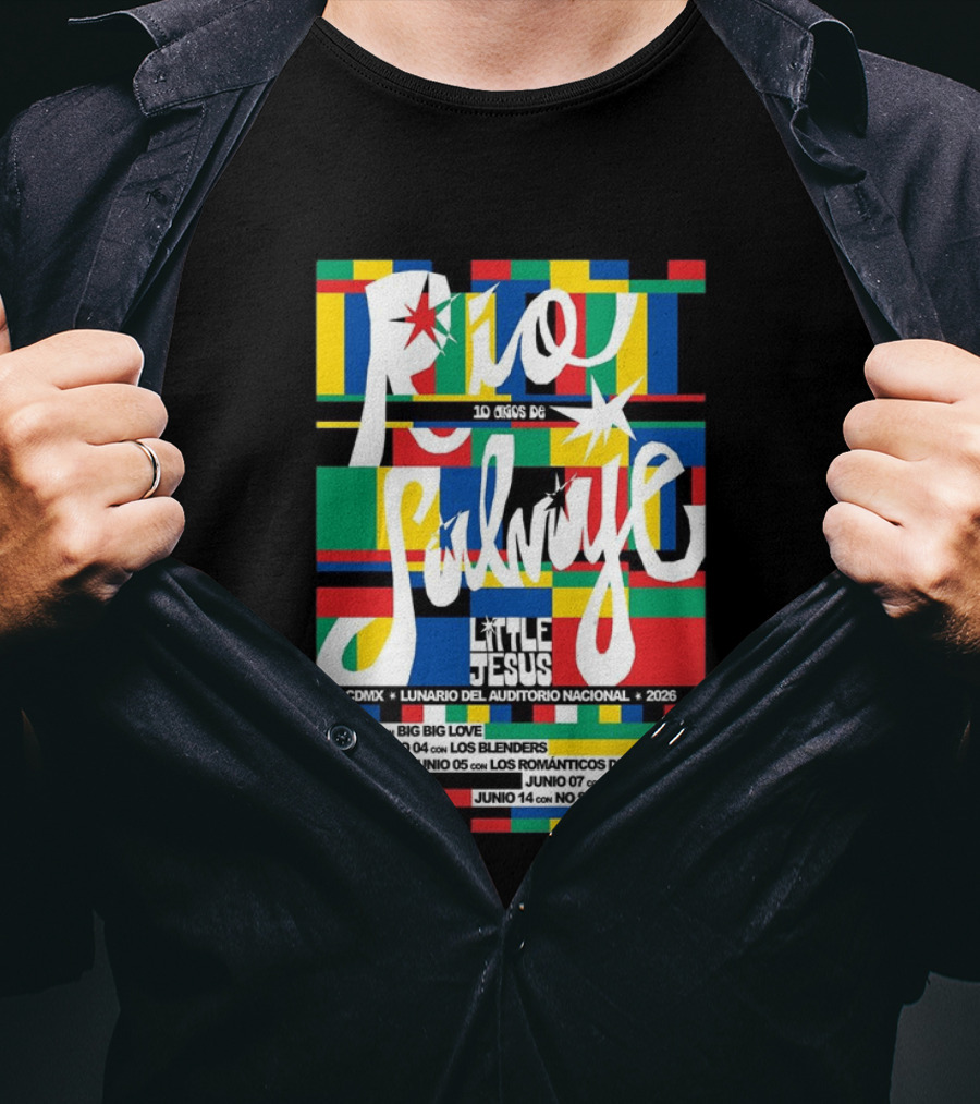 Río Salvaje 10 Años De Little Jesus CDMX Lunario Del Auditorio Nacional 2026 T-Shirt