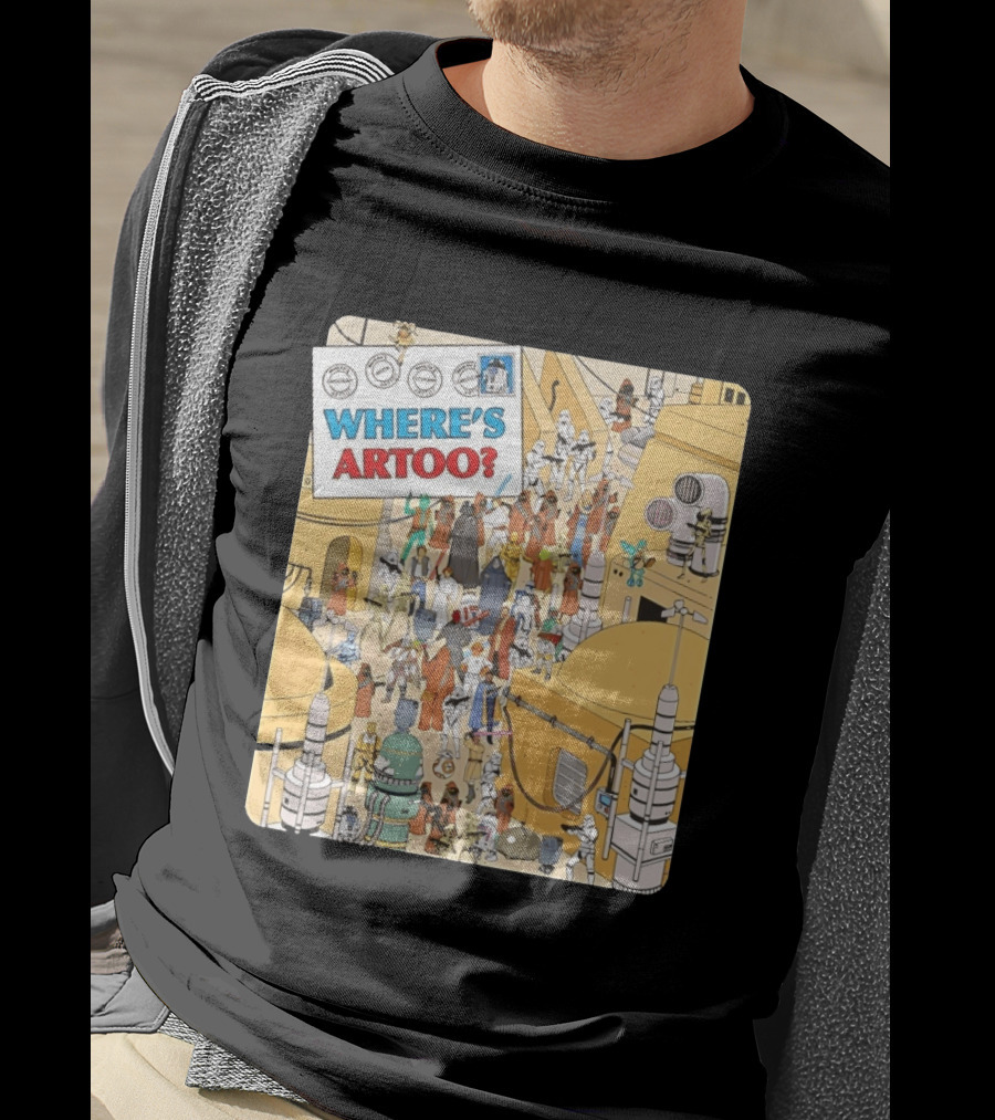 Where's Artoo Star Wars R2 D2 Tatooine Scene T-Shirt