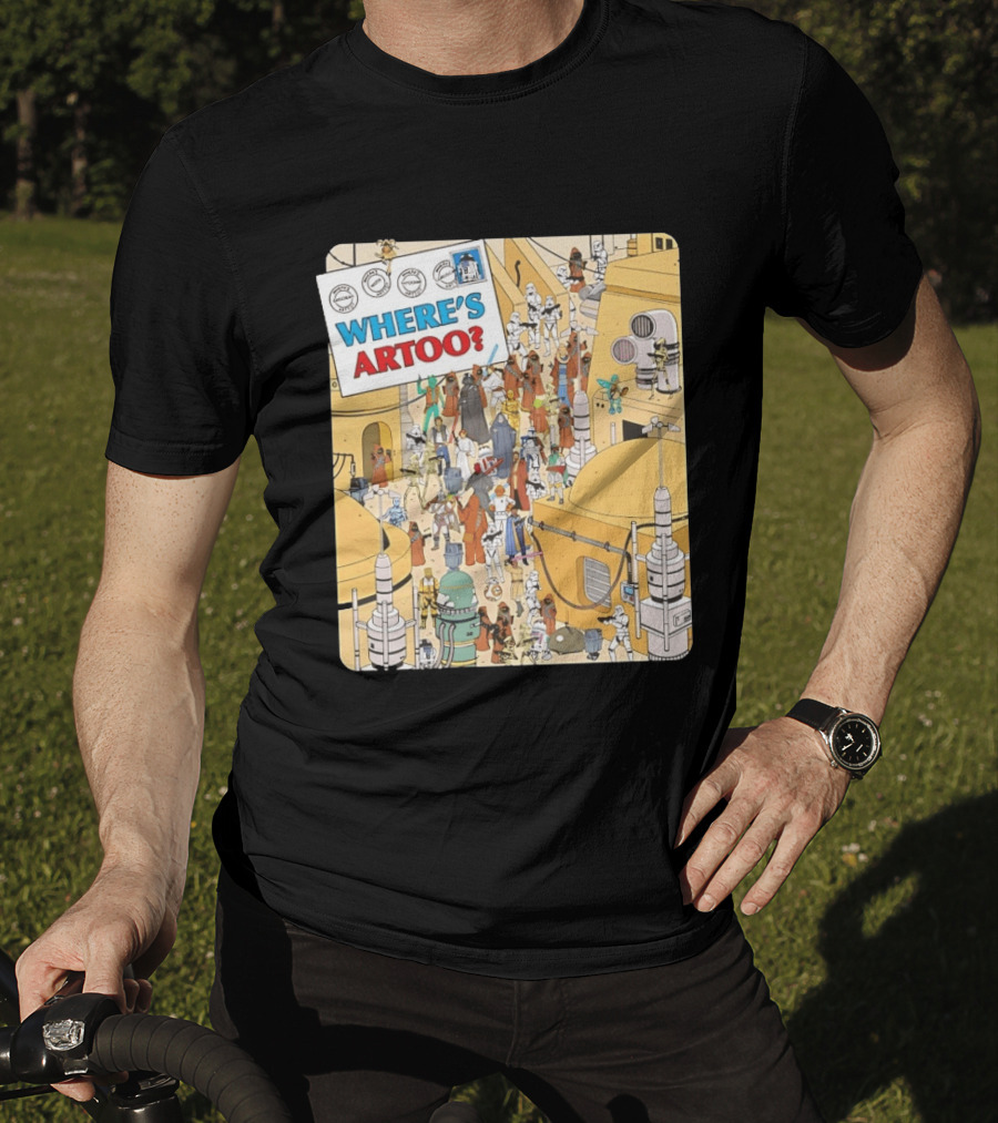 Where's Artoo Star Wars R2 D2 Tatooine Scene T-Shirt