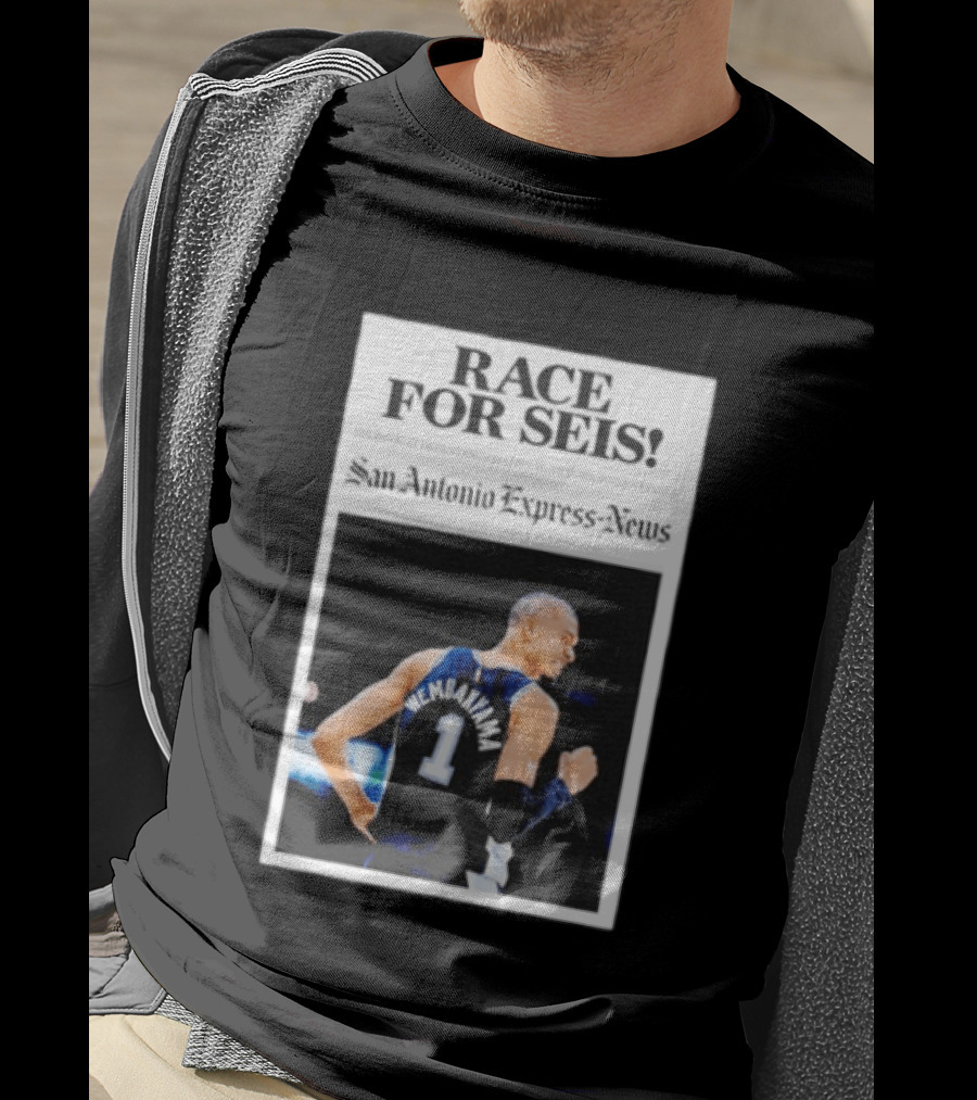 Race For Seis Victor Wembanyama Spurs NBA San Antonio Express News T-Shirt