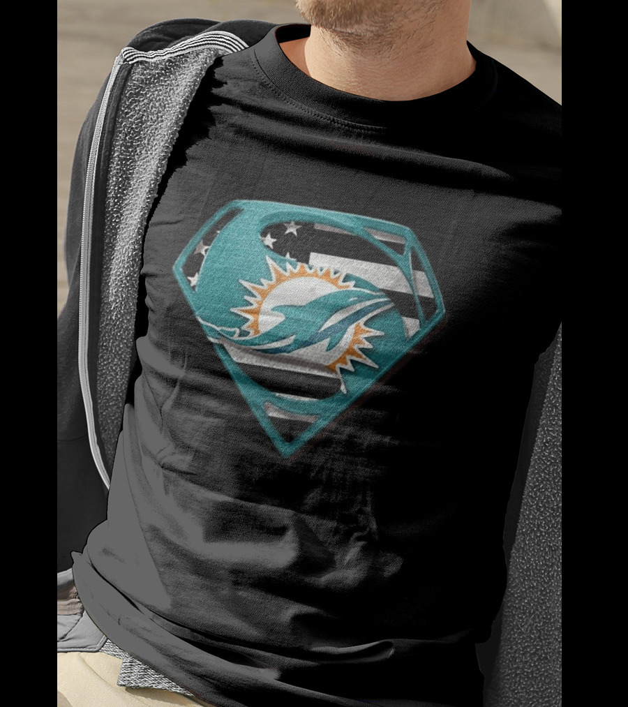 Miami Dolphins Superman Shield NFL Fan T-Shirt