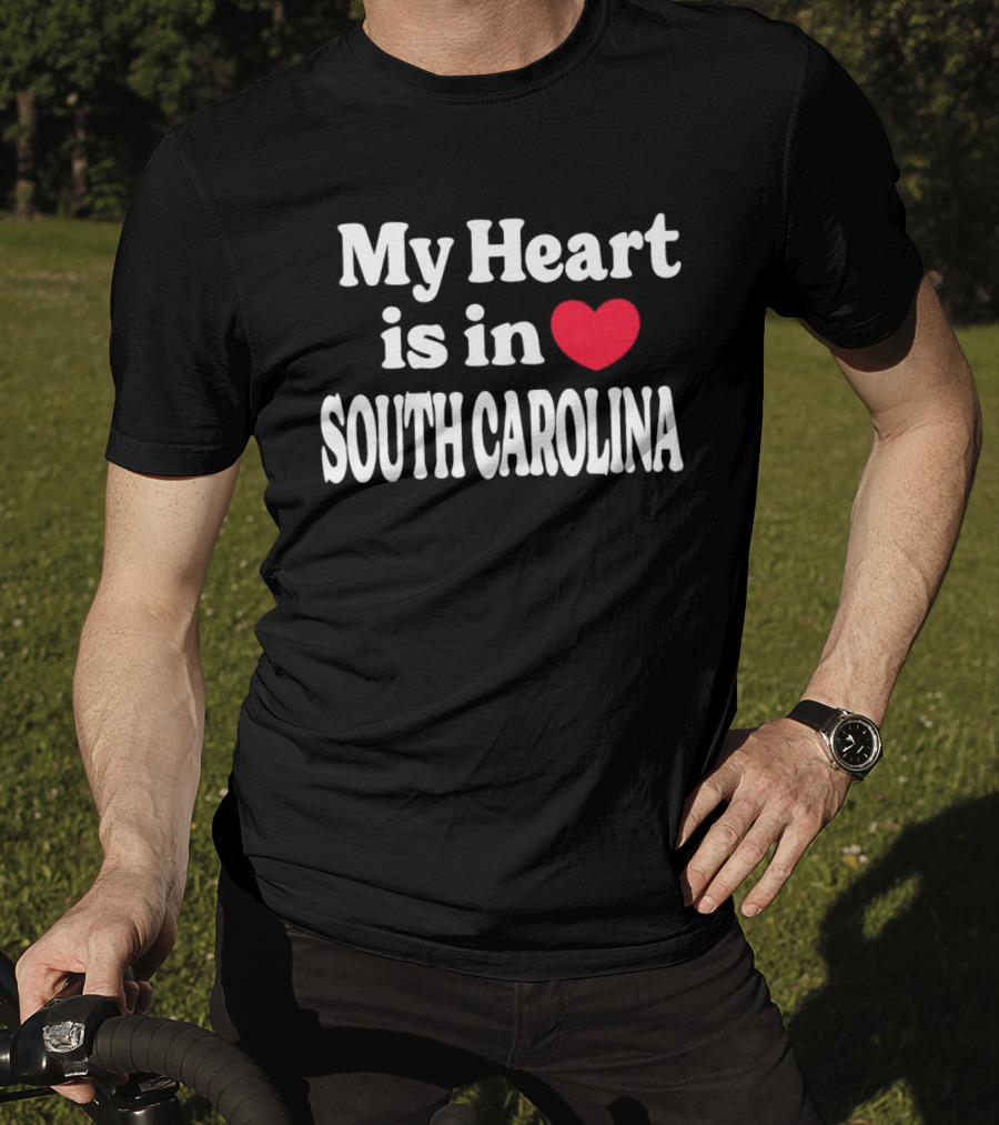 My Heart Is In South Carolina State Pride Heart T-Shirt