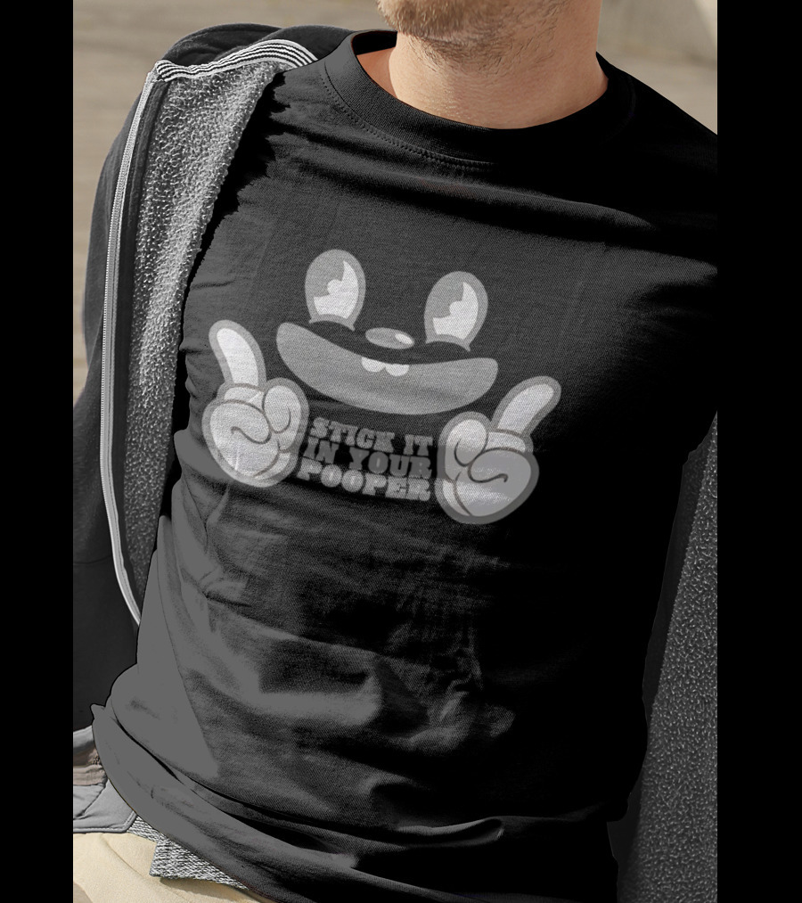 Stick It In Your Pooper Rubber Hose Style Cartoon Face T-Shirt