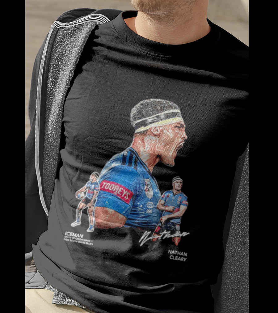 Tooheys Nathan Cleary NSW Blues Rugby Player Collage T-Shirt