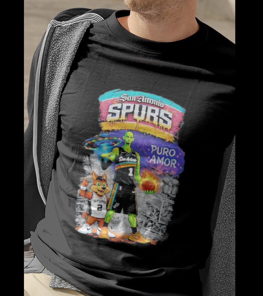 San Antonio Spurs Alien Basketball Puro Amor Fiesta Vibes T-Shirt
