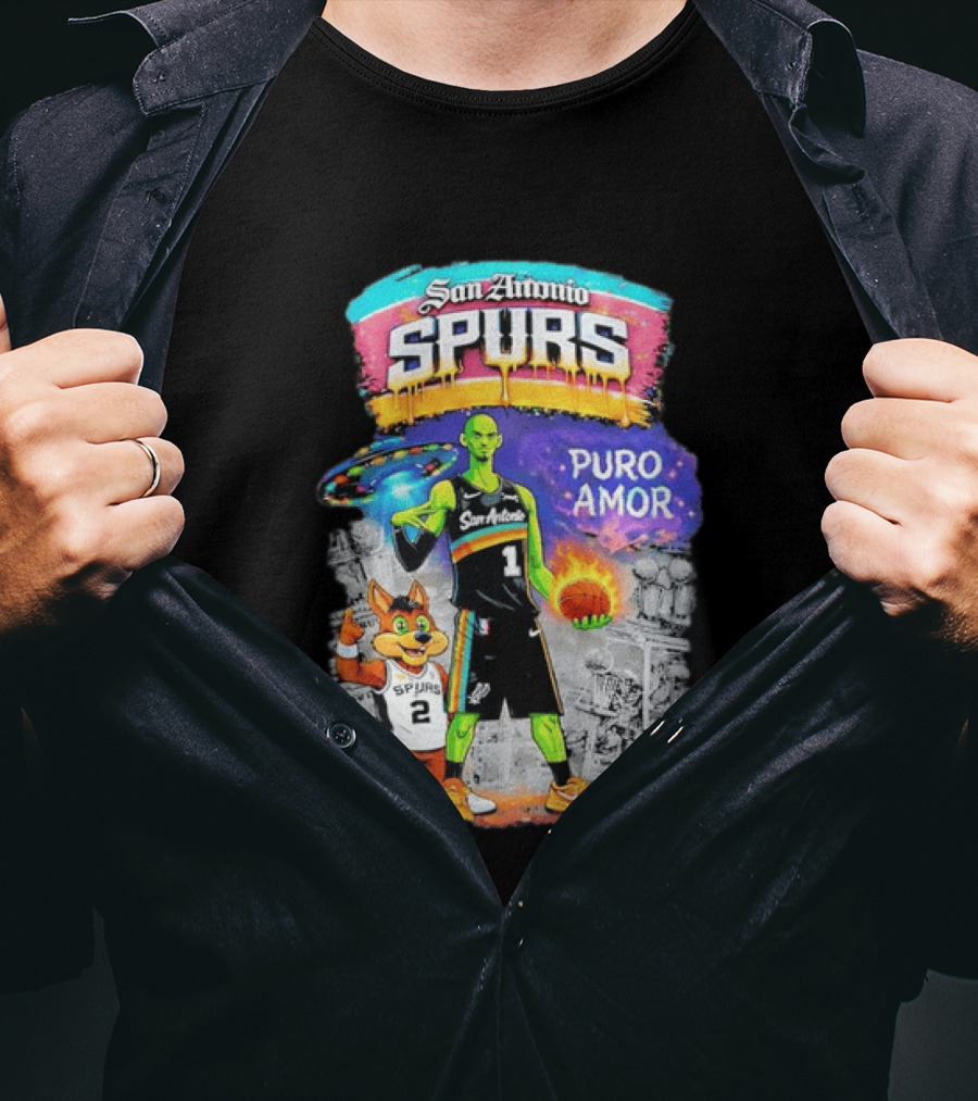 San Antonio Spurs Alien Basketball Puro Amor Fiesta Vibes T-Shirt