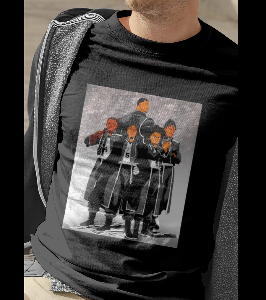 San Antonio Spurs Anime Player Characters 4 5 Basketball Team T-Shirt