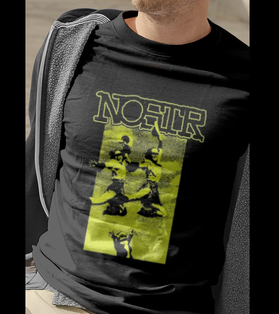 NOSTR Cheerleader Cartoon Character In Bold Font T-Shirt