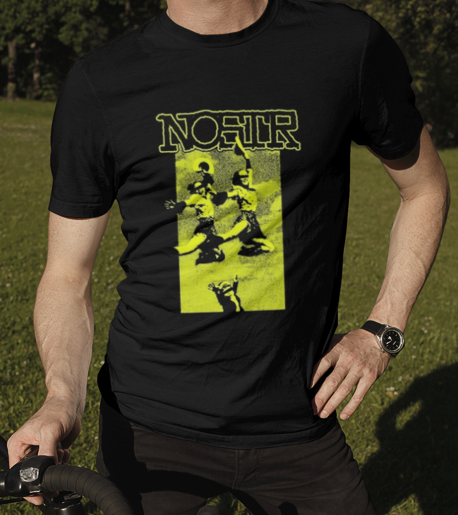 NOSTR Cheerleader Cartoon Character In Bold Font T-Shirt