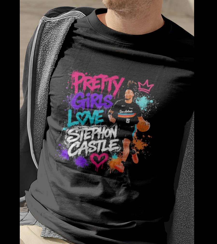 San Antonio Spurs Pretty Girls Love Stephon Castle Basketball T-Shirt