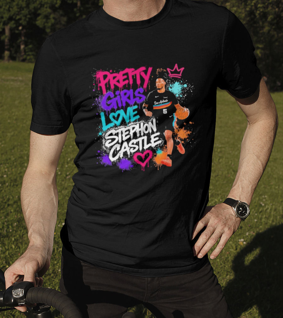 San Antonio Spurs Pretty Girls Love Stephon Castle Basketball T-Shirt