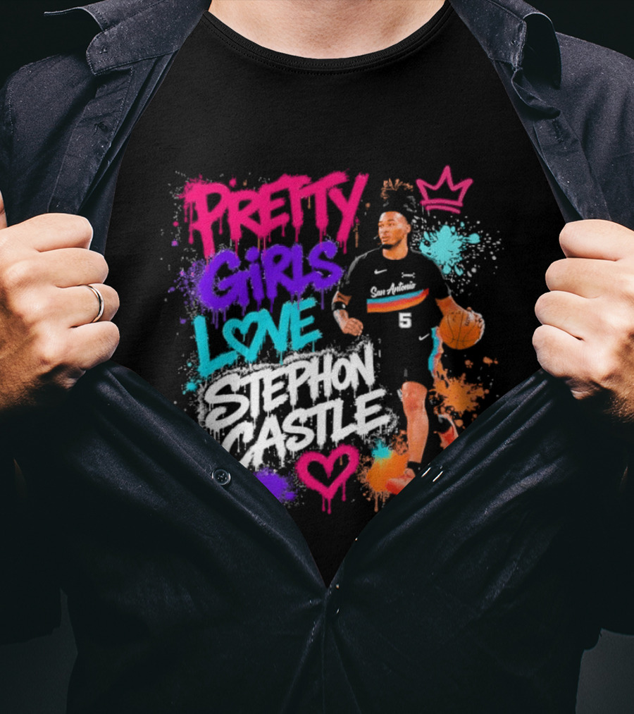 San Antonio Spurs Pretty Girls Love Stephon Castle Basketball T-Shirt