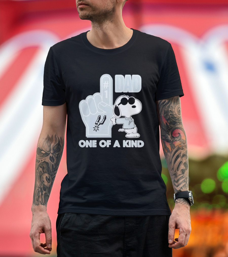 Snoopy Wearing Sunglasses With Spurs Foam Finger One Of A Kind Dad T-Shirt