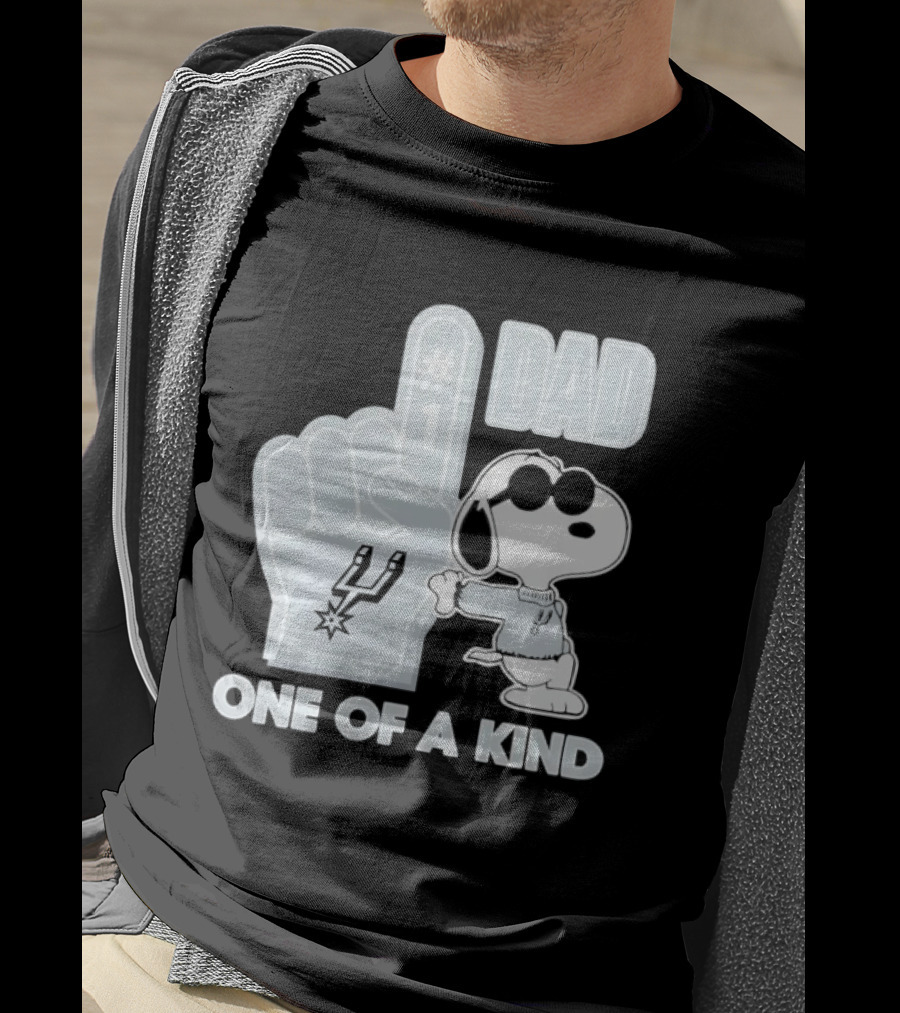 Snoopy Wearing Sunglasses With Spurs Foam Finger One Of A Kind Dad T-Shirt