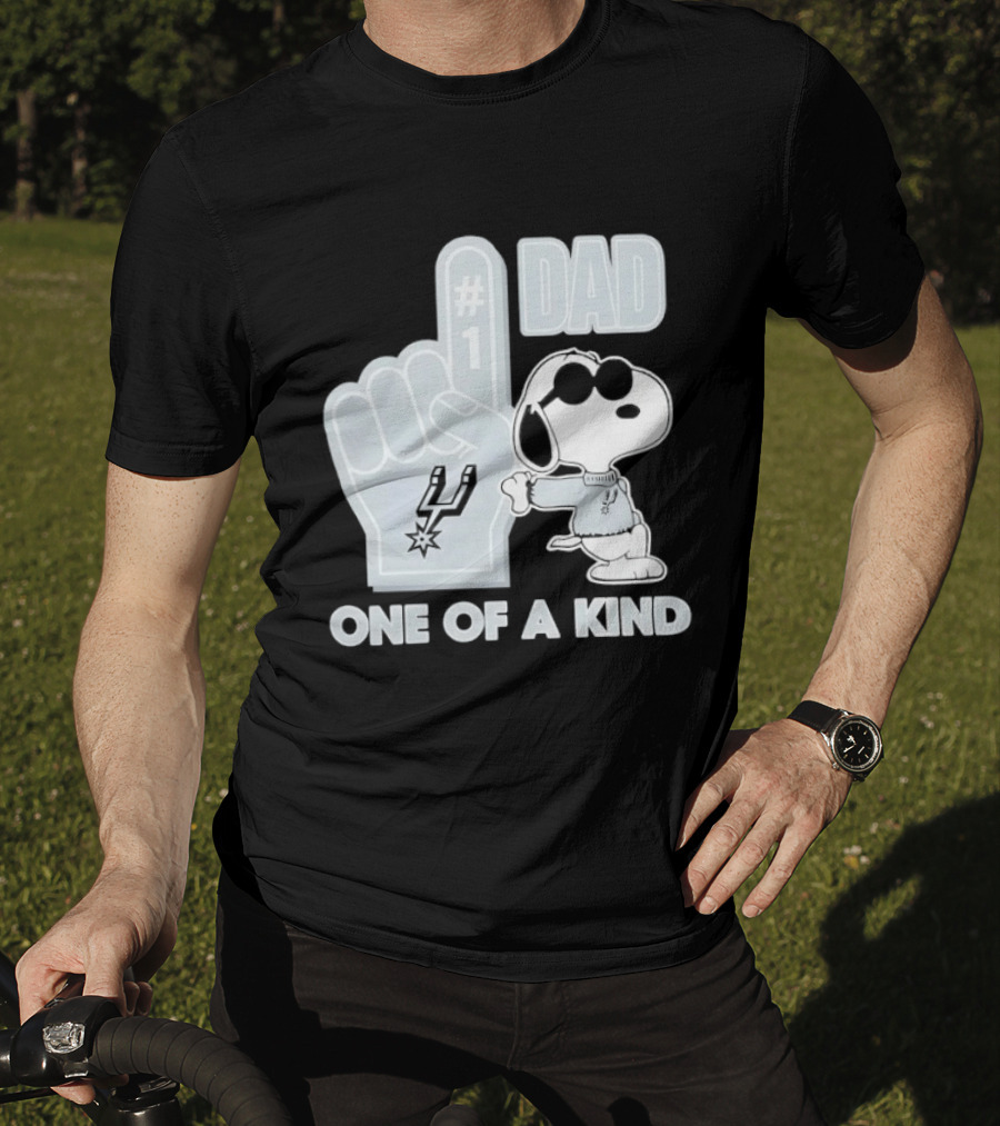 Snoopy Wearing Sunglasses With Spurs Foam Finger One Of A Kind Dad T-Shirt