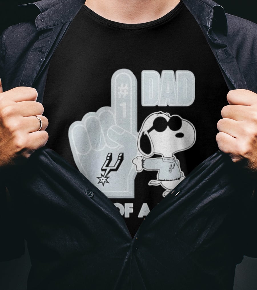 Snoopy Wearing Sunglasses With Spurs Foam Finger One Of A Kind Dad T-Shirt