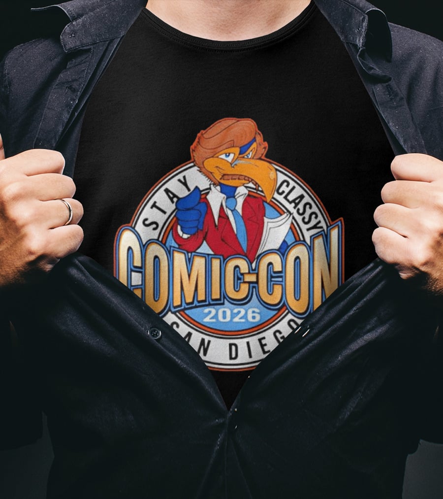 Stay Classy Comic Con San Diego 2026 Ron Burgundy Bird T-Shirt