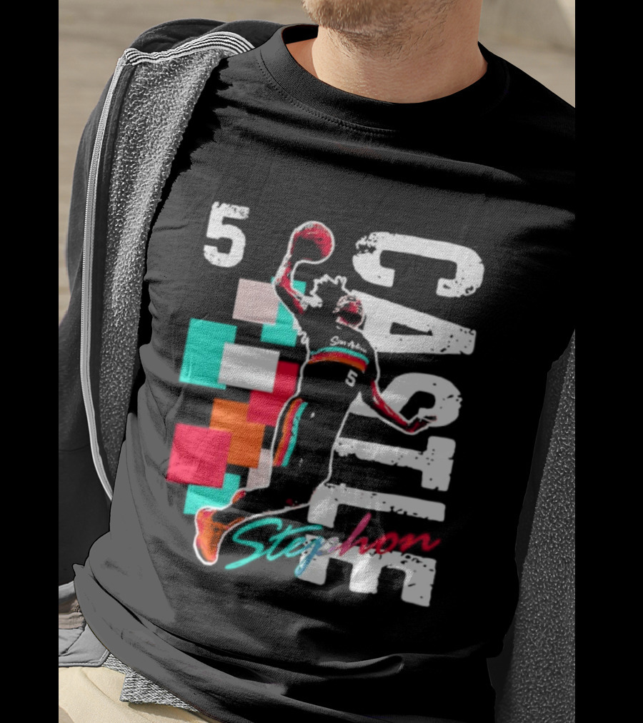 Stephon Castle Number 5 San Antonio Spurs Basketball T-Shirt