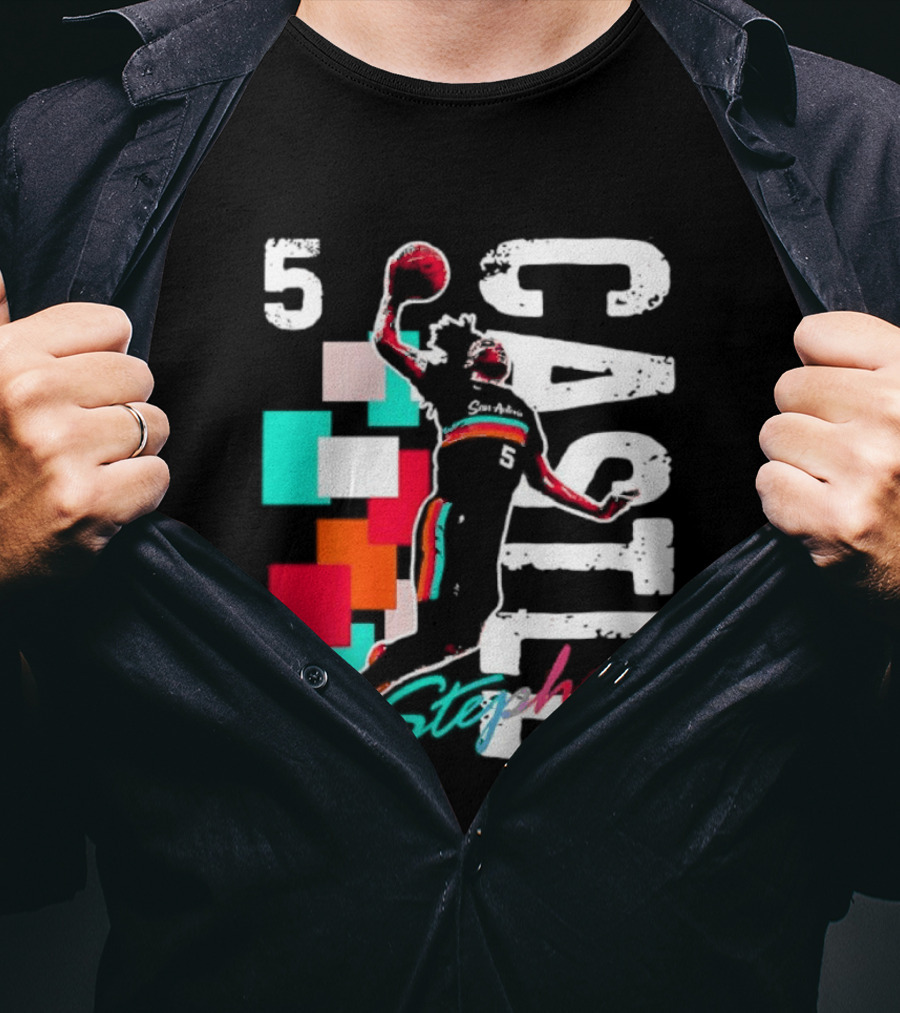 Stephon Castle Number 5 San Antonio Spurs Basketball T-Shirt