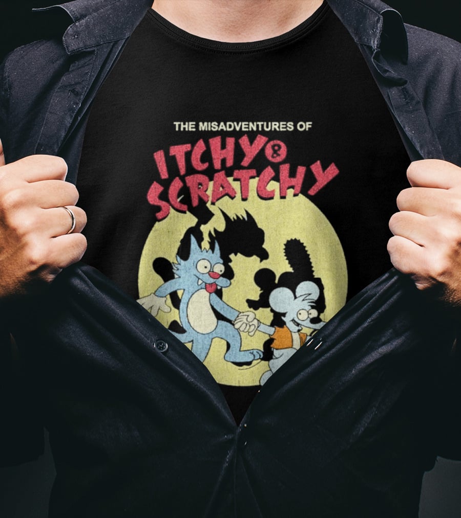The Misadventures Of Itchy Scratchy Cartoon Characters T-Shirt