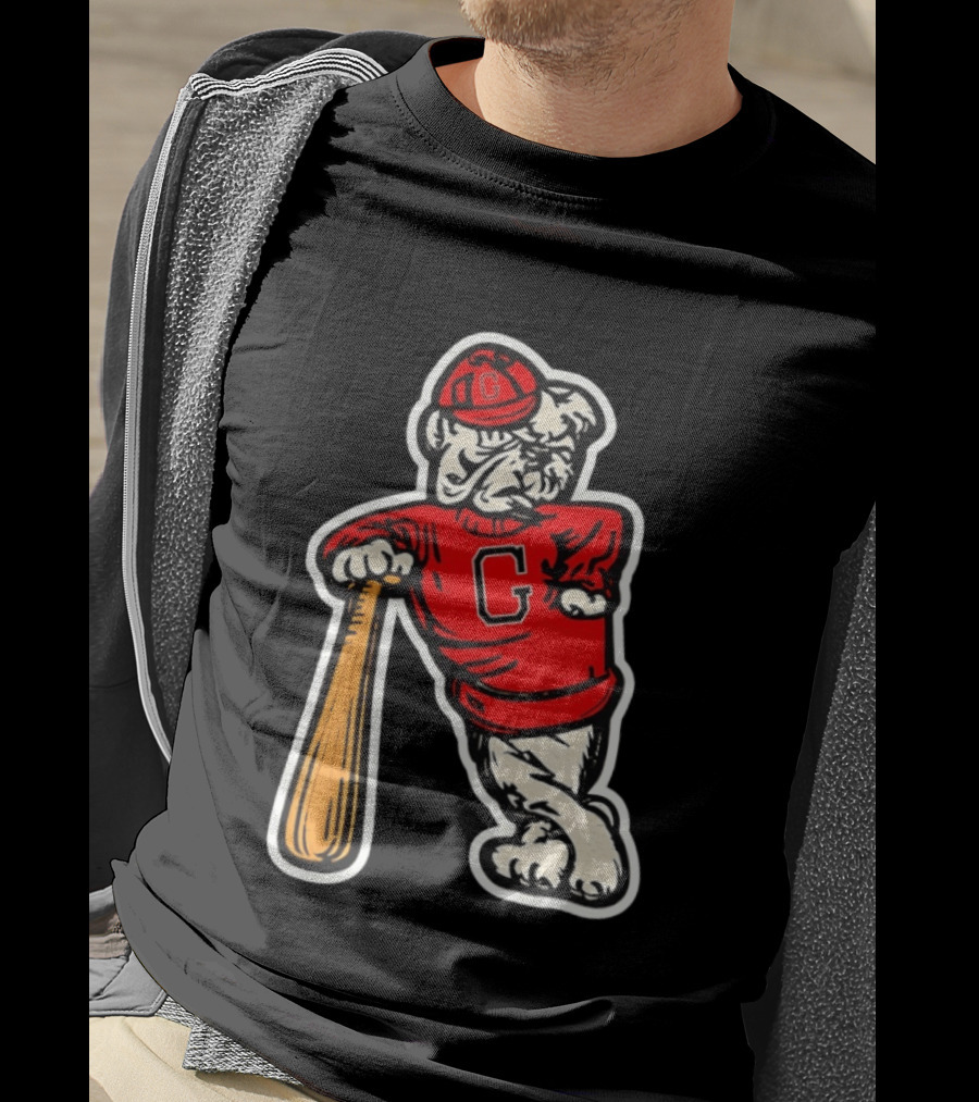 University Of Georgia Bulldogs Baseball Mascot Vintage Collegiatejára T-Shirt