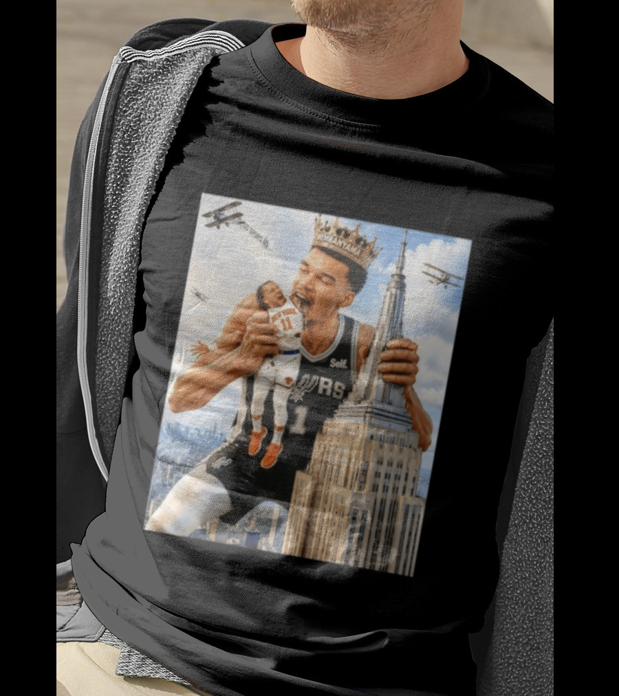 Victor Wembanyama Spurs Empire State Building Jalen Brunson Let's Go Spurs T-Shirt