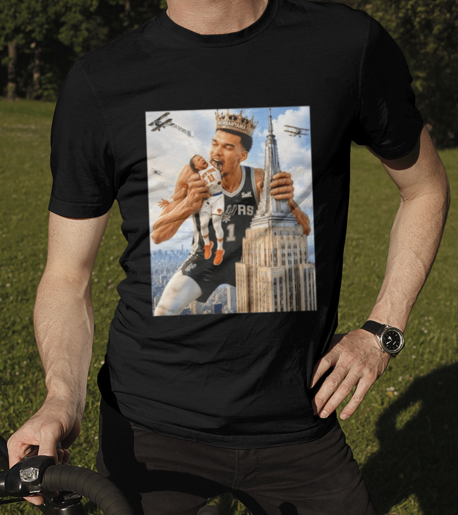 Victor Wembanyama Spurs Empire State Building Jalen Brunson Let's Go Spurs T-Shirt