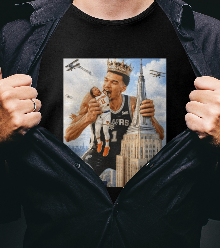 Victor Wembanyama Spurs Empire State Building Jalen Brunson Let's Go Spurs T-Shirt