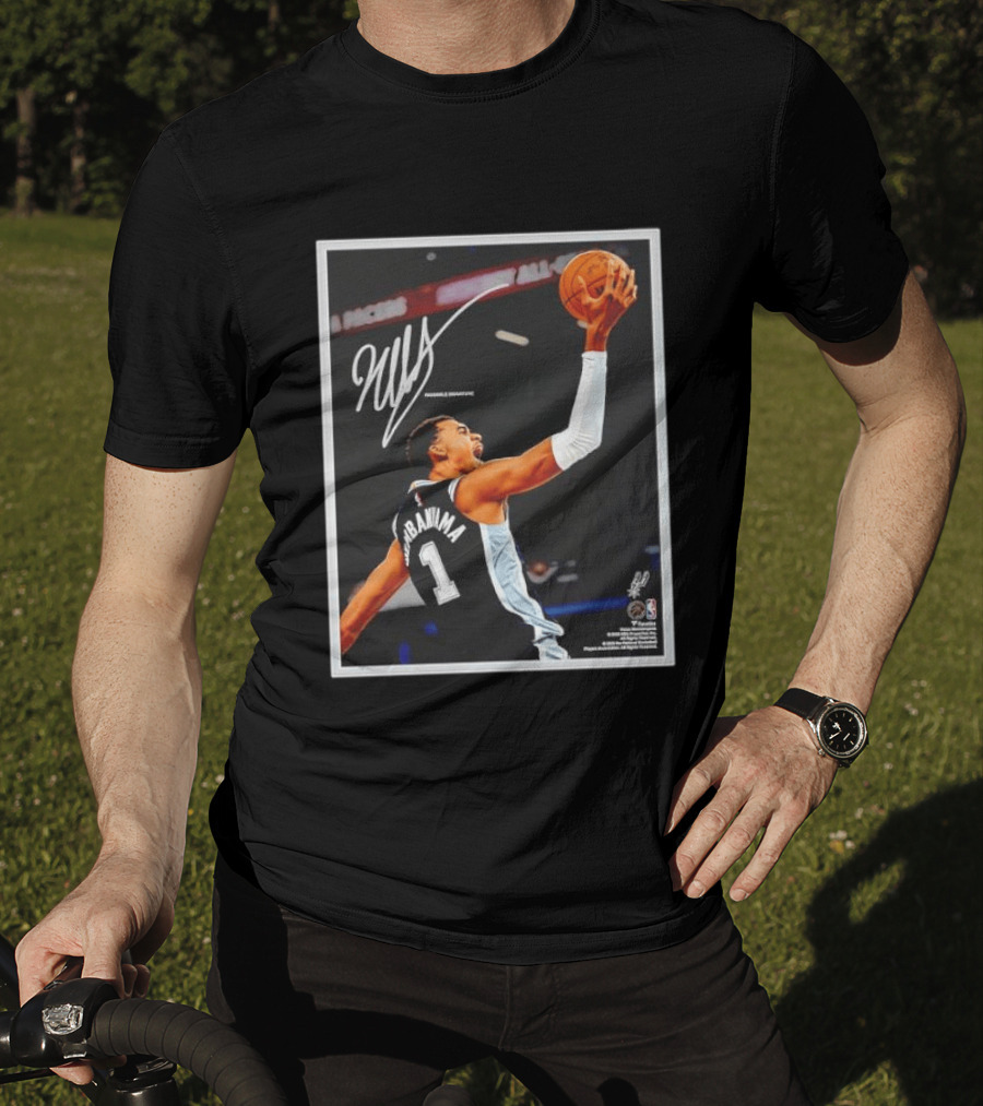 Victor Wembanyama Autographed San Antonio Spurs NBA Action Print Framed T-Shirt