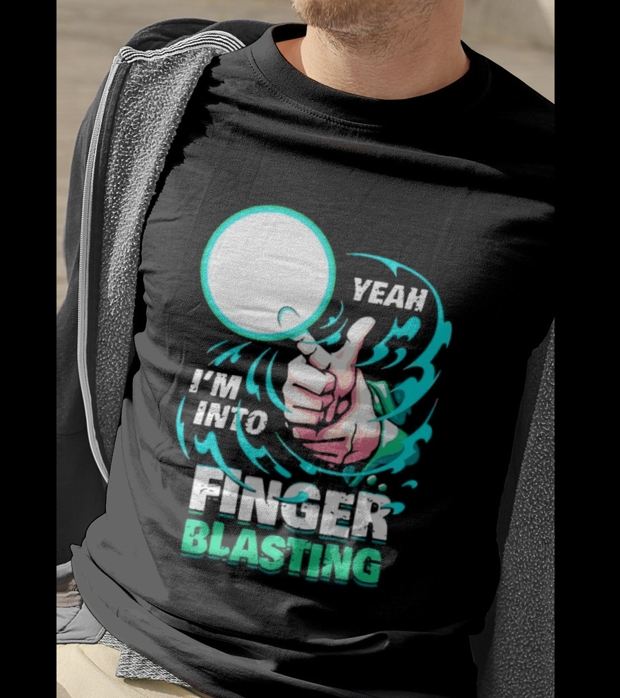 Yeah I Am Into Finger Blasting Cartoon Thumbs Up Spiral T-Shirt