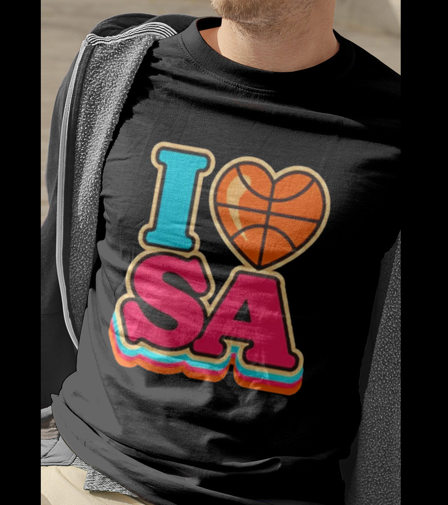 I Heart SA Basketball San Antonio Sports Fan Gear T-Shirt