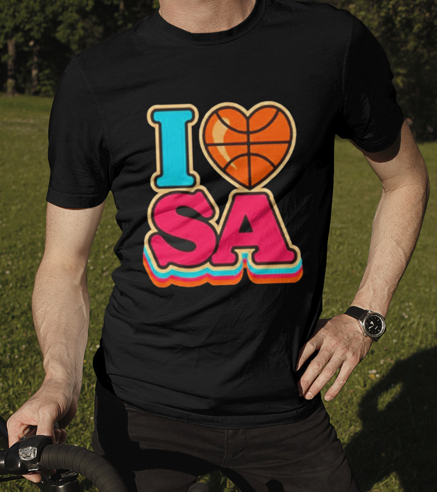 I Heart SA Basketball San Antonio Sports Fan Gear T-Shirt