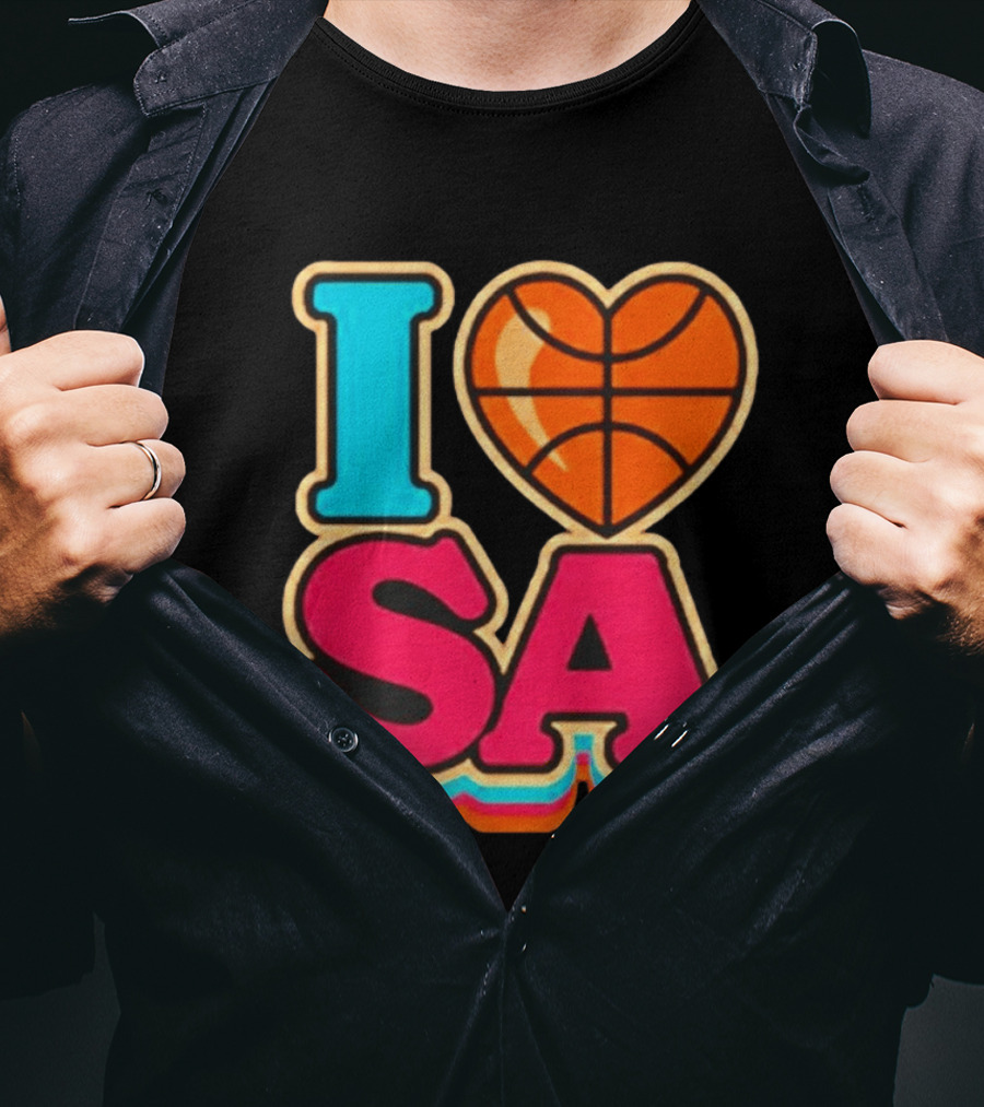 I Heart SA Basketball San Antonio Sports Fan Gear T-Shirt