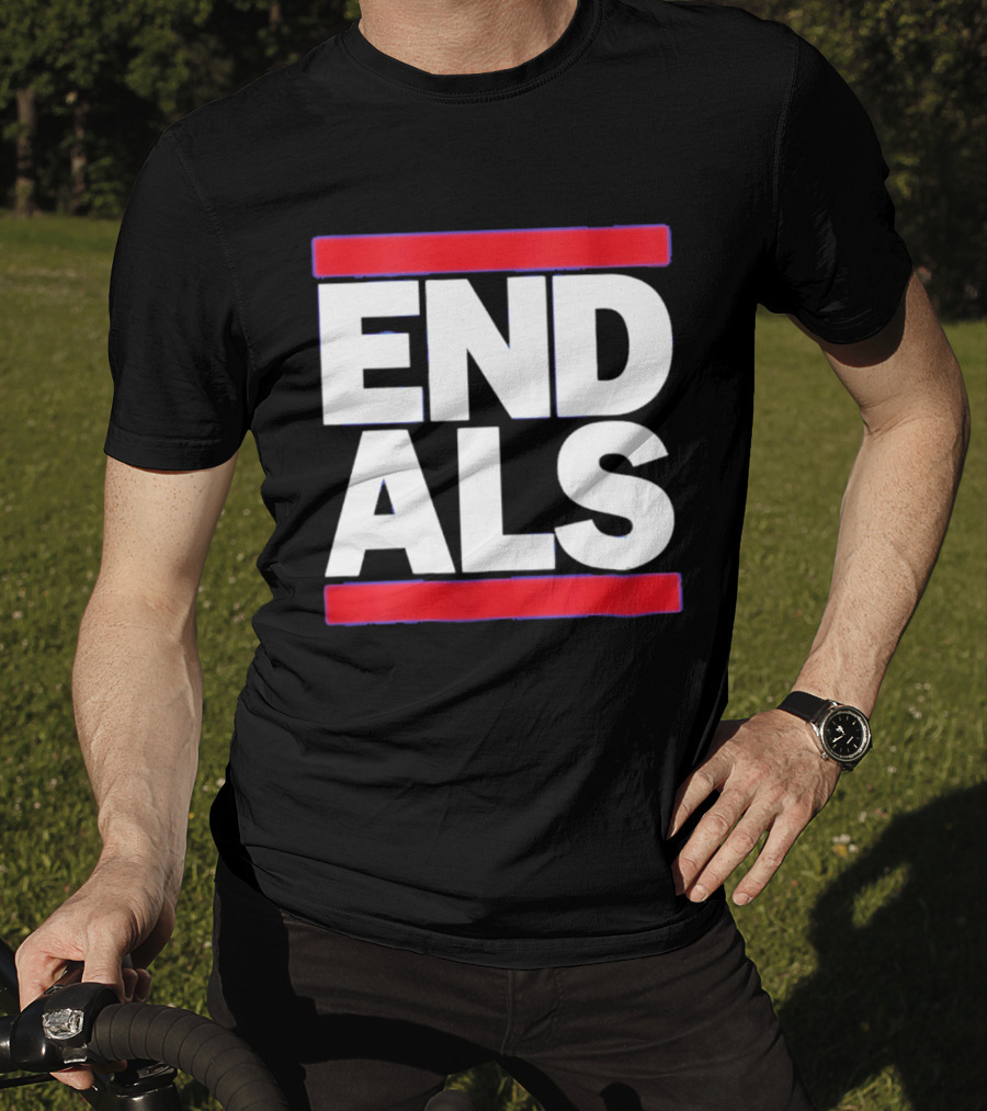 Chicago Cubs Lou Gehrig Day End ALS Campaign Red Blue T-Shirt
