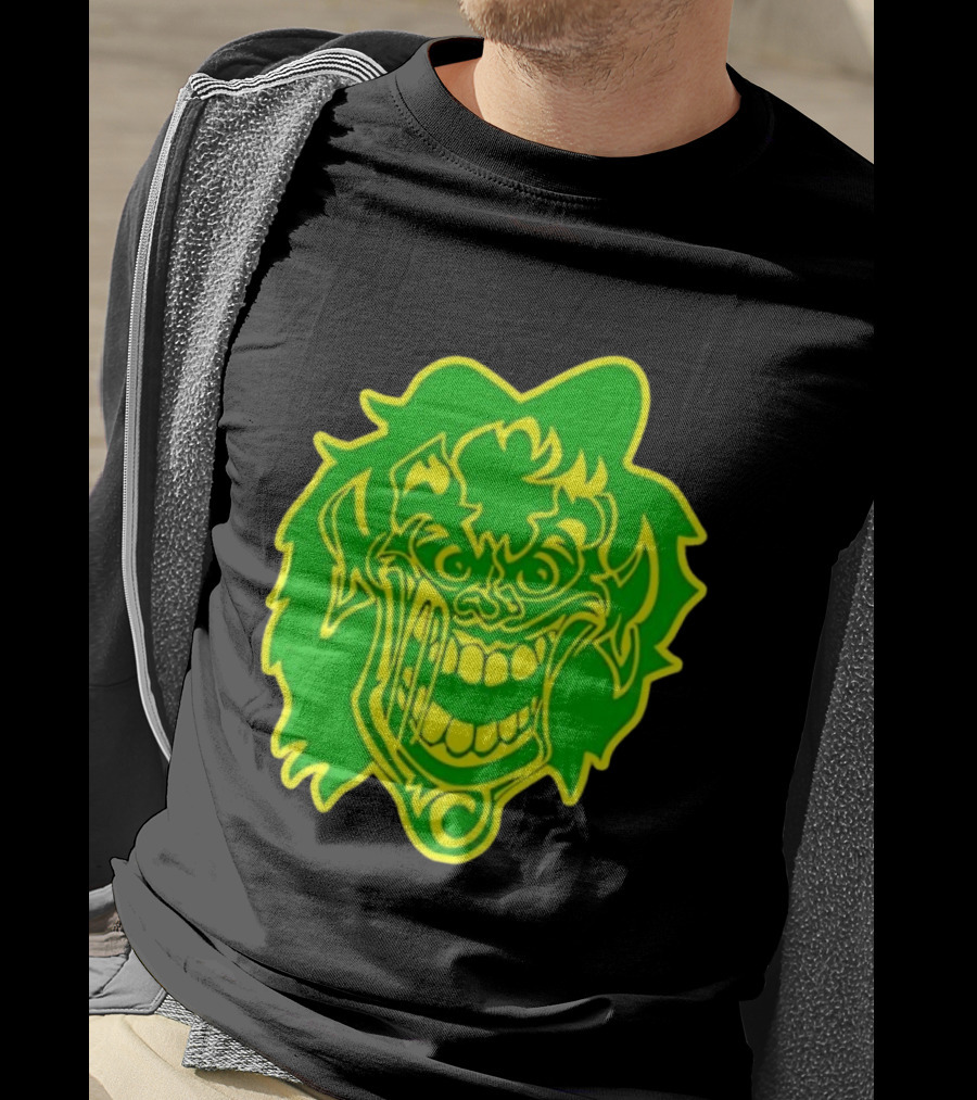Insane Clown Posse Hatchetman Wicked Clown Face Neon Green Yellow T-Shirt