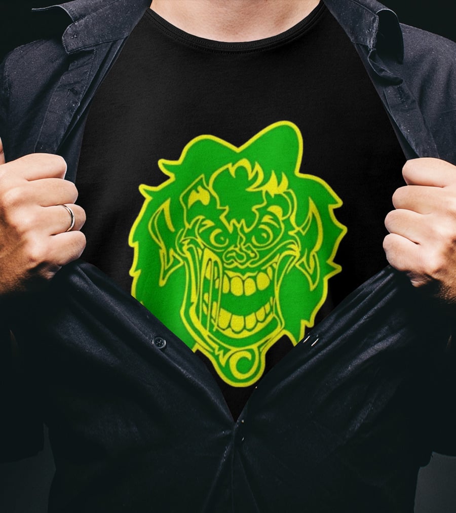 Insane Clown Posse Hatchetman Wicked Clown Face Neon Green Yellow T-Shirt