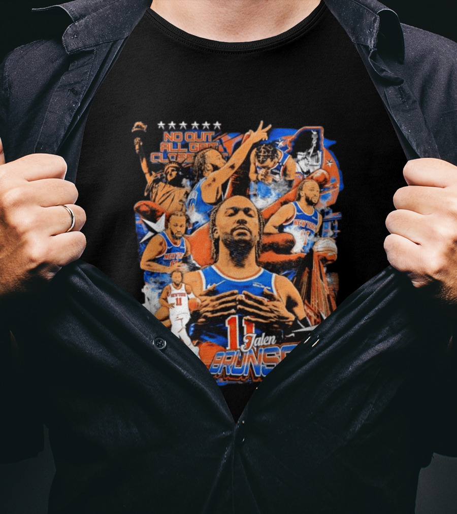 Jalen Brunson New York Knicks NBA No Quit All Grit Close Out 11 T-Shirt