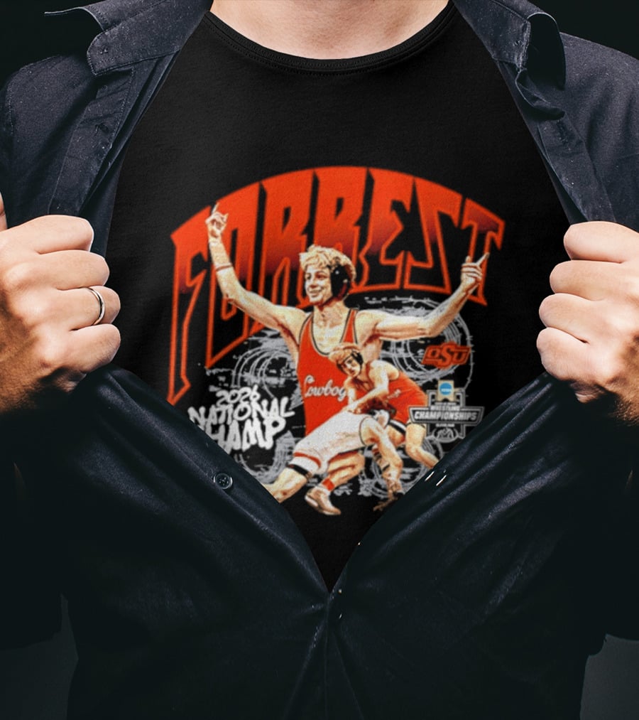 Jax Forrest Oklahoma State Cowboys Wrestling 2026 National Champ T-Shirt