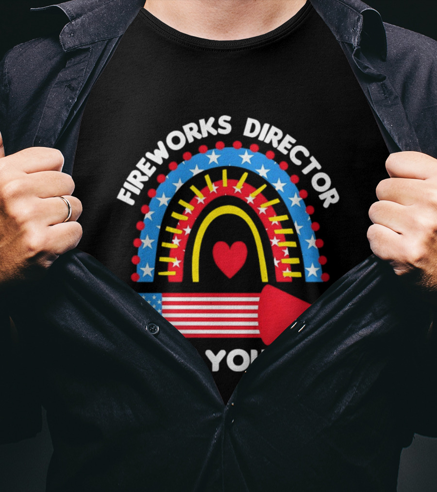 Fireworks Director I Run You Run Patriotic American Flag Stars And Stripes 4th Of July T-Shirt