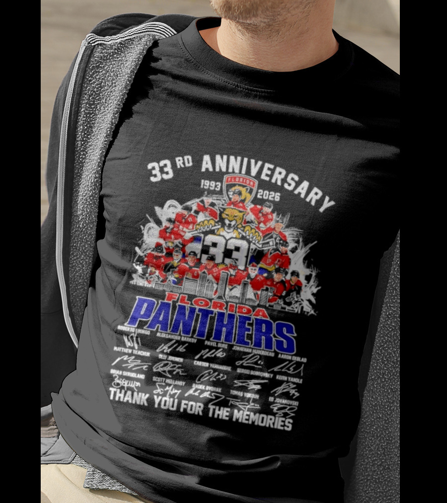 Florida Panthers 33rd Anniversary 1993 2026 Thank You For The Memories T-Shirt